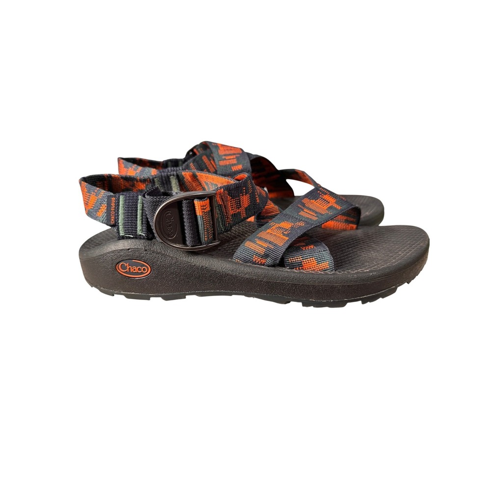 Chaco Z/Cloud Mens 9 Sport Sandals Orange Black Geometric Strappy Hiking Shoes